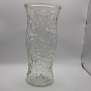 Hoosier Glass Vase 9.5 Inches Vintage Clear Glass.   SALE!!